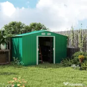 Casuta Pentru Unelte de Gradina Outsunny, Lamiera si Fier Verde 277x191x192cm | Aosom Romania 
