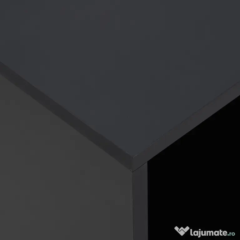HOMCOM Masă Laterală Mobilă în Formă de C cu 2 Rafturi și 4 Roți Pivotante PAL Negru 45x35x58cm | Aosom Romania