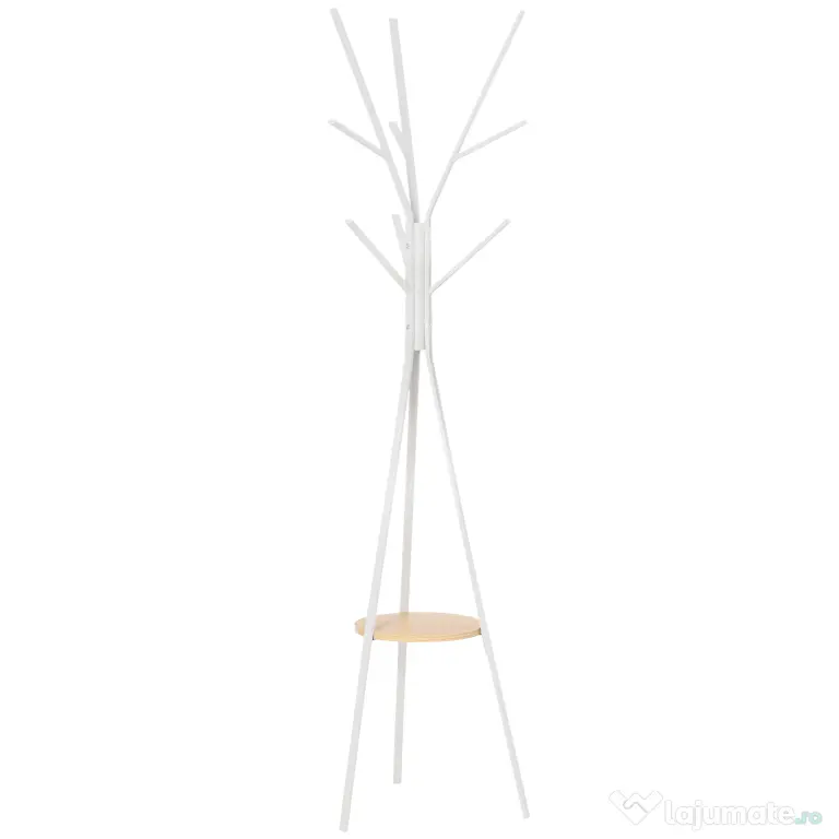 HOMCOM cuier vertical, design modern, 45x45x180cm, alb | Aosom Romania