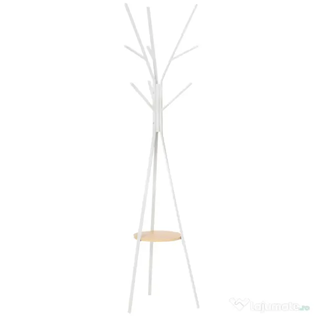 HOMCOM cuier vertical, design modern, 45x45x180cm, alb | Aosom Romania