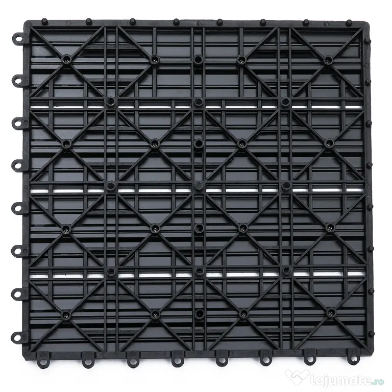 Outsunny Set 11 Plăci Gresie pentru Pavaj Grădină și Terasă 30x30x2.2cm Gri | Aosom Romania