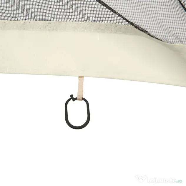Outsunny Plasă Anti-Țânțari pentru Foișor, Perdele Universale cu Balamale, 352x207cm, Negru și Bej | Aosom Romania
