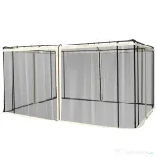 Outsunny Plasa tantari Foisor 352×207 cm – Fermoar, Negru & Bej 