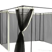Outsunny Plasa tantari Foisor 352×207 cm – Fermoar, Negru & Bej 