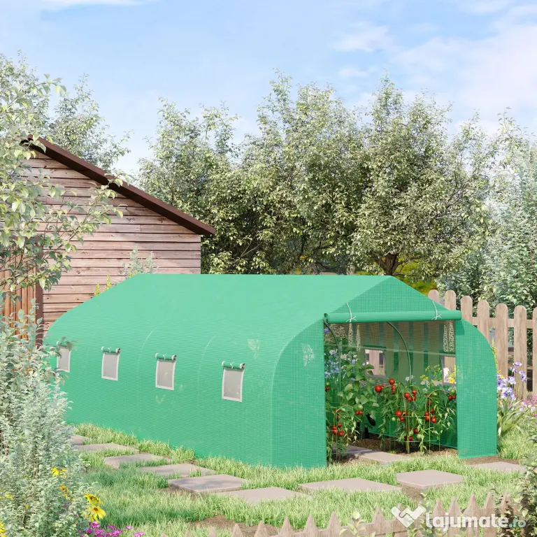 Outsunny Sera Gradina Verde Pentru Legume 6x3x2 | Aosom Romania