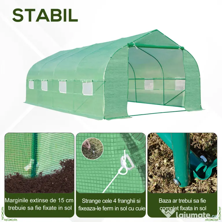 Outsunny Sera Gradina Verde Pentru Legume 6x3x2 | Aosom Romania