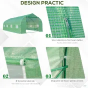 Outsunny Sera Gradina Verde Pentru Legume 6x3x2 | Aosom Romania 