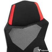 Vinsetto Scaun de Birou Ergonomic și Reclinabil cu Suport pentru Picioare Negru și Roșu | Aosom Romania 