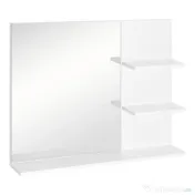 kleankin Dulap Oglindă Baie cu 3 Rafturi Spațiu Depozitare MDF Alb 60x10x48cm | Aosom Romania