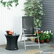 Outsunny Scaun de Grădină Pliabil cu Spătar Reglabil din Aluminiu, 65x55x107 cm, Negru | Aosom Romania