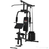 HOMCOM statie fitness pentru antrenament acasa, negru | Aosom Romania