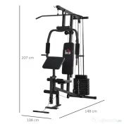 HOMCOM statie fitness pentru antrenament acasa, negru | Aosom Romania 
