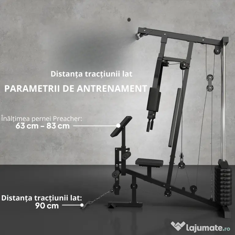 HOMCOM statie fitness pentru antrenament acasa, negru | Aosom Romania