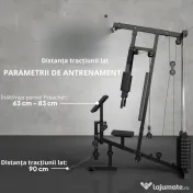 HOMCOM statie fitness pentru antrenament acasa, negru | Aosom Romania 