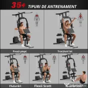 HOMCOM statie fitness pentru antrenament acasa, negru | Aosom Romania 