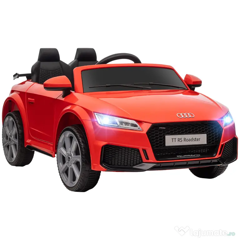 HOMCOM Mașină Electrică AUDI TT pentru Copii, Mașină Electrică cu Telecomandă, USB, Uși cu Deschidere și Faruri LED, 102x60x44 cm, Roșu