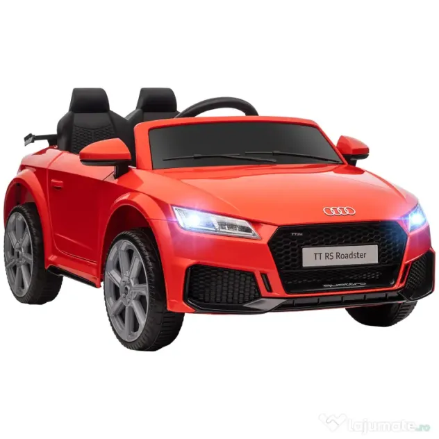 HOMCOM Mașină Electrică AUDI TT pentru Copii, Mașină Electrică cu Telecomandă, USB, Uși cu Deschidere și Faruri LED, 102x60x44 cm, Roșu