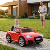 HOMCOM Mașină Electrică AUDI TT pentru Copii, Mașină Electrică cu Telecomandă, USB, Uși cu Deschidere și Faruri LED, 102x60x44 cm, Roșu 