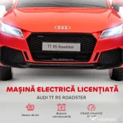 HOMCOM Mașină Electrică AUDI TT pentru Copii, Mașină Electrică cu Telecomandă, USB, Uși cu Deschidere și Faruri LED, 102x60x44 cm, Roșu 
