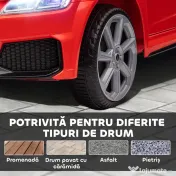 HOMCOM Mașină Electrică AUDI TT pentru Copii, Mașină Electrică cu Telecomandă, USB, Uși cu Deschidere și Faruri LED, 102x60x44 cm, Roșu 