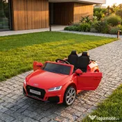 HOMCOM Mașină Electrică AUDI TT pentru Copii, Mașină Electrică cu Telecomandă, USB, Uși cu Deschidere și Faruri LED, 102x60x44 cm, Roșu 