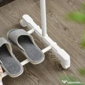 HOMCOM Suport de Haine din Oțel Inoxidabil, Reglabil pe Înălțime cu Bază de Depozitare și 4 Roți, 68,5x42x87-145 cm, Alb și Argintiu | Aosom Romania 