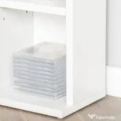 HOMCOM Bibliotecă din Lemn cu 24 Compartimente, Raft Organizator Cărți, CD-uri și Decorative, Alb, 130.5x89x20 cm 