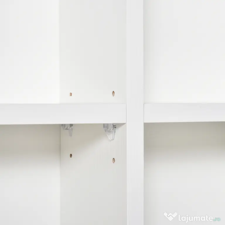 HOMCOM Bibliotecă Spațioasă, Dulap cu 24 Compartimente Reglabile, Design Modern, 130.5x89x20 cm, Alb, pentru Living sau Birou | Aosom Romania