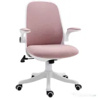 Vinsetto Scaun de Birou Balansoar cu Înălțime Reglabilă din Țesătură Efect Catifea, 62,5x60x94-104 cm, Roz | Aosom Romania 