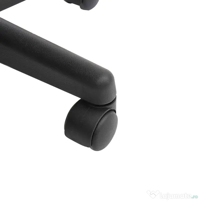 HOMCOM Scaun Rotativ cu Roți, Scaun pentru Coafor și Estetician cu Înălțime Ajustabilă, Tapițat cu Piele Ecologică, 35x38x43-55 cm, Negru