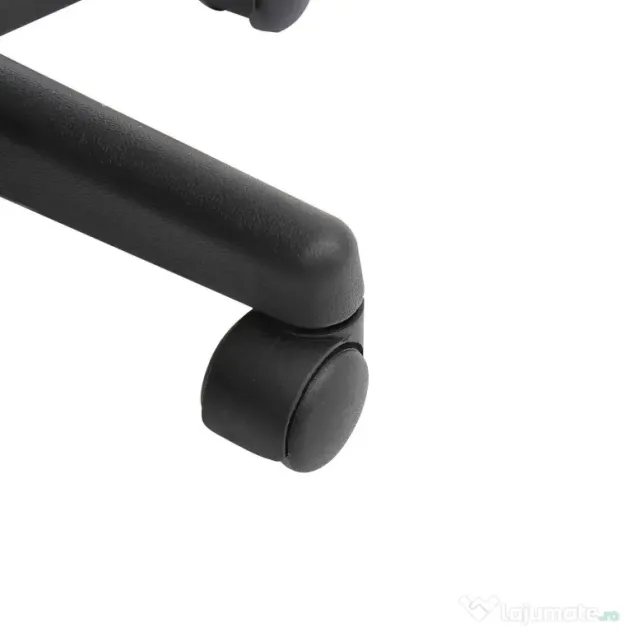 HOMCOM Scaun Rotativ cu Roți, Scaun pentru Coafor și Estetician cu Înălțime Ajustabilă, Tapițat cu Piele Ecologică, 35x38x43-55 cm, Negru