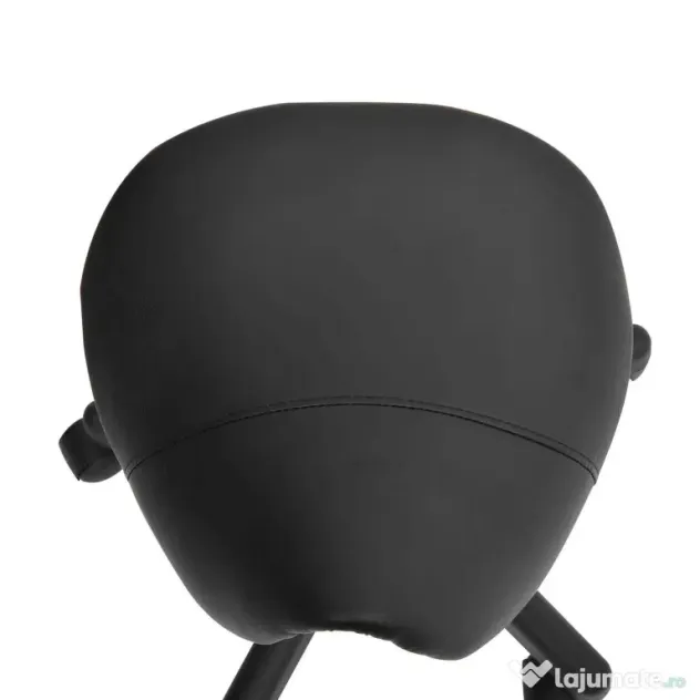HOMCOM Scaun Rotativ cu Roți, Scaun pentru Coafor și Estetician cu Înălțime Ajustabilă, Tapițat cu Piele Ecologică, 35x38x43-55 cm, Negru