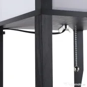 HOMCOM Lampa Pom cu Librarie 3 Niveluri Negru 26 x 26 x 160 cm 