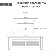 Mobilier pentru TV pana la 42", din fibra de lemn, 105x40x52cm, Alb si lemn natural HOMCOM | Aosom Romania 