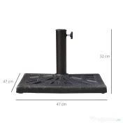 Outsunny Bază Greutate pentru Umbrelă de Soare, Rezistentă, Φ3,8-4,8cm, 16Kg, Ideală pentru Grădină | Aosom Romania