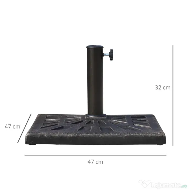 Outsunny Bază Greutate pentru Umbrelă de Soare, Rezistentă, Φ3,8-4,8cm, 16Kg, Ideală pentru Grădină | Aosom Romania