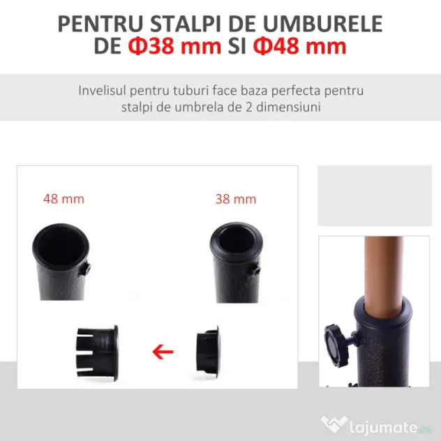 Outsunny Bază Greutate pentru Umbrelă de Soare, Rezistentă, Φ3,8-4,8cm, 16Kg, Ideală pentru Grădină | Aosom Romania