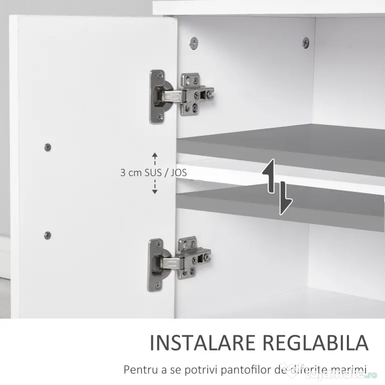 HOMCOM Mobilier de Hol cu Cuier din Lemn, Spațiu de Depozitare și Design Elegant, 100x32x187cm, Alb | Aosom Romania