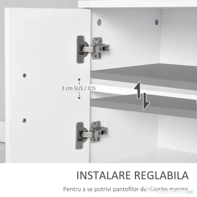 HOMCOM Mobilier de Hol cu Cuier din Lemn, Spațiu de Depozitare și Design Elegant, 100x32x187cm, Alb | Aosom Romania