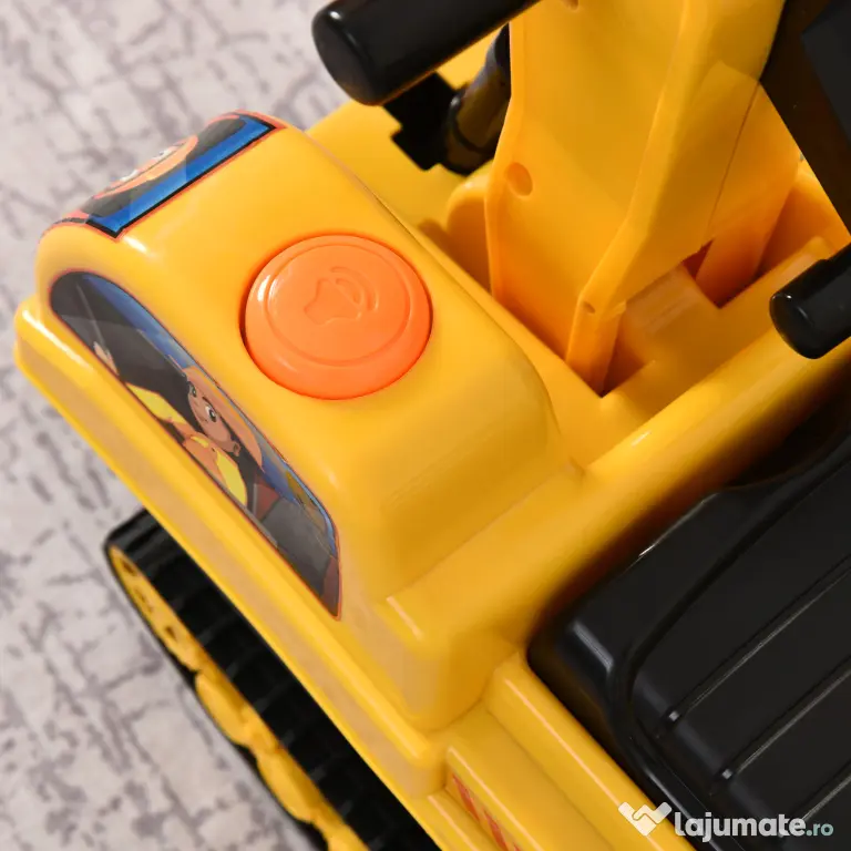 Excavator de jucarie pentru copii HOMCOM, 78x24x58,5cm, galben | Aosom Romania