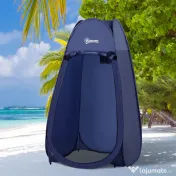 Outsunny Cort de Duș Pop Up Impermeabil cu Intrare cu Fermoar, 100x100x185 cm, Albastru | Aosom Romania