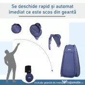 Outsunny Cort de Duș Pop Up Impermeabil cu Intrare cu Fermoar, 100x100x185 cm, Albastru | Aosom Romania