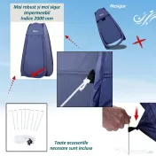 Outsunny Cort de Duș Pop Up Impermeabil cu Intrare cu Fermoar, 100x100x185 cm, Albastru | Aosom Romania