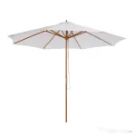 Outsunny Umbrela din Lemn Umbrela Soare pentru Gradina Balcon Alb 3 m | Aosom Romania