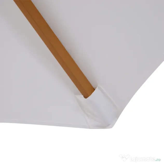 Outsunny Umbrela din Lemn Umbrela Soare pentru Gradina Balcon Alb 3 m | Aosom Romania