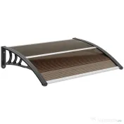 Outsunny Copertină de Exterior Impermeabilă și Anti-UV, din PC, PP și Aluminiu, 75x120x23 cm, Maro și Negru 