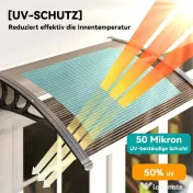 Outsunny Copertină de Exterior Impermeabilă și Anti-UV, din PC, PP și Aluminiu, 75x120x23 cm, Maro și Negru 