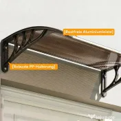Outsunny Copertină de Exterior Impermeabilă și Anti-UV, din PC, PP și Aluminiu, 75x120x23 cm, Maro și Negru 