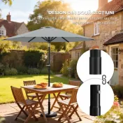 Outsunny Umbrelă Inclinabilă pentru Grădină și Terasă 2.3x2m cu Deschidere Ușoară prin Manivelă, Structură Metalică și 6 Stinghii, Gri | Aosom Romania 