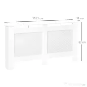 Homcom Masca Calorifer Lemn Alb – 151,5×82×19 cm cu Grilaj Elegant